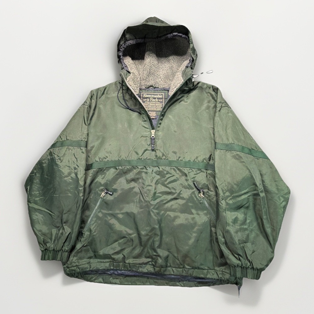 Vintage Abercrombie &‎ Fitch Jacket Hood  Green Men's Size Large 90s